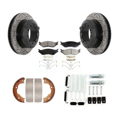 Disque arrière, Rotors percés et fendus, plaquettes en céramique, Kit de quincaillerie pour chaussures de stationnement pour
