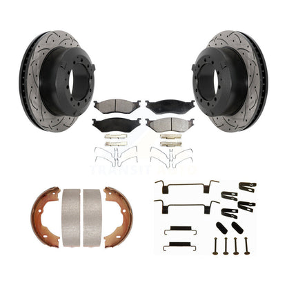 Disque arrière, Rotors percés et fendus, plaquettes en céramique, Kit de quincaillerie pour chaussures de stationnement pour