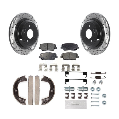 Disque arrière, Rotors percés et fendus, plaquettes en céramique, Kit de quincaillerie pour chaussures de stationnement pour
