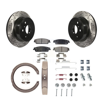 Disque arrière, Rotors percés et fendus, plaquettes en céramique, Kit de quincaillerie pour chaussures de stationnement pour