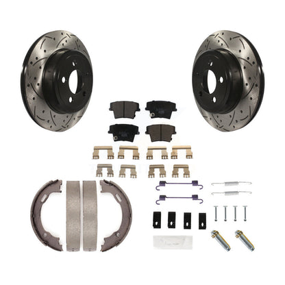 Disque arrière, Rotors percés et fendus, plaquettes en céramique, Kit de quincaillerie pour chaussures de stationnement pour