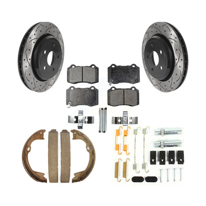 Disque arrière, Rotors percés et fendus, plaquettes en céramique, Kit de quincaillerie pour chaussures de stationnement pour