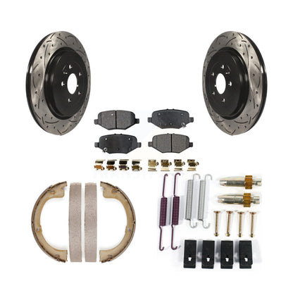 Disque arrière, Rotors percés et fendus, plaquettes en céramique, Kit de quincaillerie pour chaussures de stationnement pour