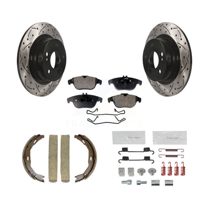 Disque arrière, Rotors percés et fendus, plaquettes en céramique, Kit de quincaillerie pour chaussures de stationnement pour