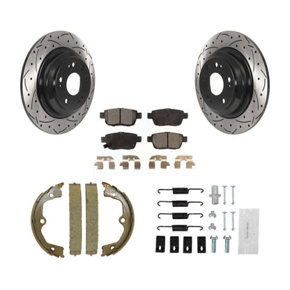 Disque arrière, Rotors percés et fendus, plaquettes en céramique, Kit de quincaillerie pour chaussures de stationnement pour