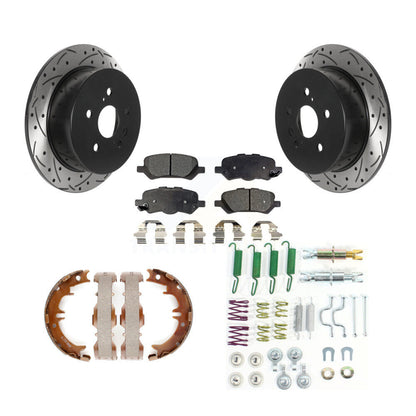 Disque arrière, Rotors percés et fendus, plaquettes en céramique, Kit de quincaillerie pour chaussures de stationnement pour