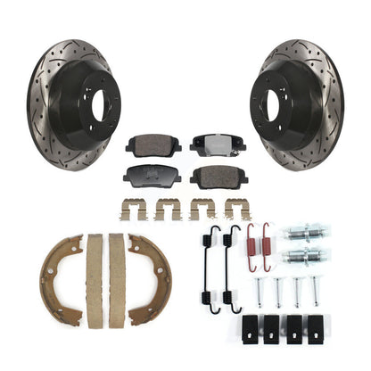 Disque arrière, Rotors percés et fendus, plaquettes en céramique, Kit de quincaillerie pour chaussures de stationnement pour