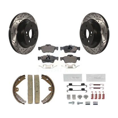 Disque arrière, Rotors percés et fendus, plaquettes en céramique, Kit de quincaillerie pour chaussures de stationnement pour