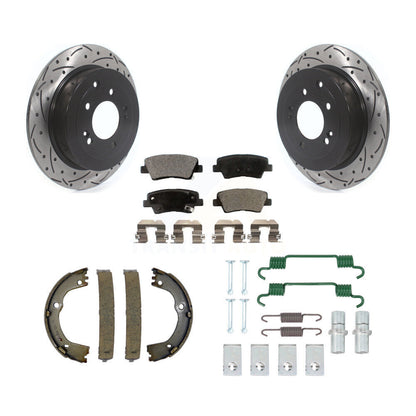 Disque arrière, Rotors percés et fendus, plaquettes en céramique, Kit de quincaillerie pour chaussures de stationnement pour