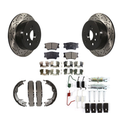 Disque arrière, Rotors percés et fendus, plaquettes en céramique, Kit de quincaillerie pour chaussures de stationnement pour