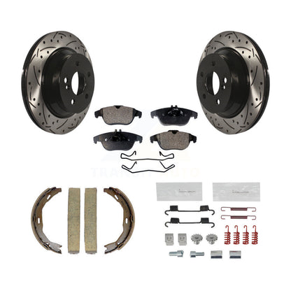 Disque arrière, Rotors percés et fendus, plaquettes en céramique, Kit de quincaillerie pour chaussures de stationnement pour