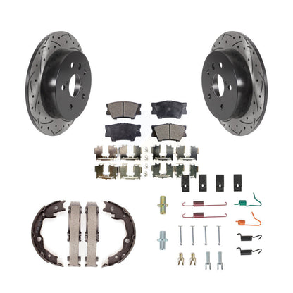 Disque arrière, Rotors percés et fendus, plaquettes en céramique, Kit de quincaillerie pour chaussures de stationnement pour