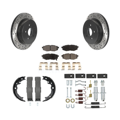 Disque arrière, Rotors percés et fendus, plaquettes en céramique, Kit de quincaillerie pour chaussures de stationnement pour