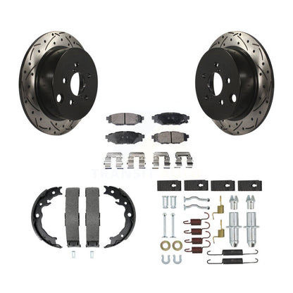 Disque arrière, Rotors percés et fendus, plaquettes en céramique, Kit de quincaillerie pour chaussures de stationnement pour