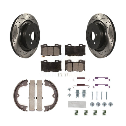 Disque arrière, Rotors percés et fendus, plaquettes en céramique, Kit de quincaillerie pour chaussures de stationnement pour