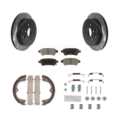 Disque arrière, Rotors percés et fendus, plaquettes en céramique, Kit de quincaillerie pour chaussures de stationnement pour