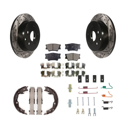 Disque arrière, Rotors percés et fendus, plaquettes en céramique, Kit de quincaillerie pour chaussures de stationnement pour