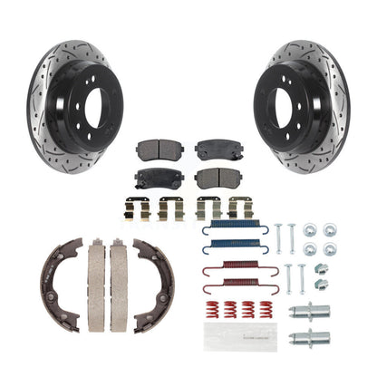 Disque arrière, Rotors percés et fendus, plaquettes en céramique, Kit de quincaillerie pour chaussures de stationnement pour