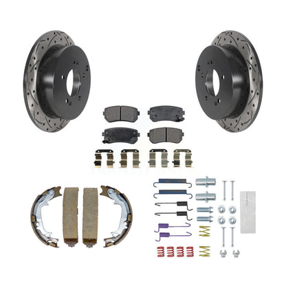 Disque arrière, Rotors percés et fendus, plaquettes en céramique, Kit de quincaillerie pour chaussures de stationnement pour