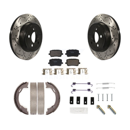 Disque arrière, Rotors percés et fendus, plaquettes en céramique, Kit de quincaillerie pour chaussures de stationnement pour