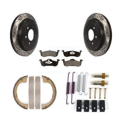 Disque arrière, Rotors percés et fendus, plaquettes en céramique, Kit de quincaillerie pour chaussures de stationnement pour