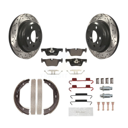 Disque arrière, Rotors percés et fendus, plaquettes en céramique, Kit de quincaillerie pour chaussures de stationnement pour