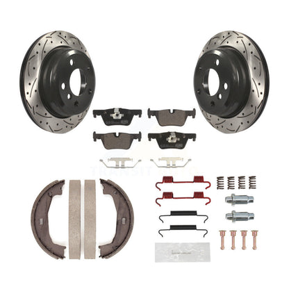 Disque arrière, Rotors percés et fendus, plaquettes en céramique, Kit de quincaillerie pour chaussures de stationnement pour