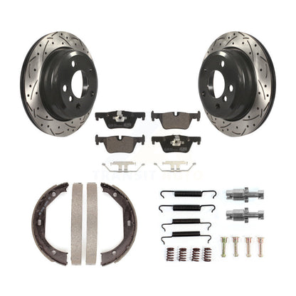 Disque arrière, Rotors percés et fendus, plaquettes en céramique, Kit de quincaillerie pour chaussures de stationnement pour