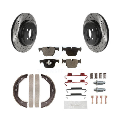 Disque arrière, Rotors percés et fendus, plaquettes en céramique, Kit de quincaillerie pour chaussures de stationnement pour