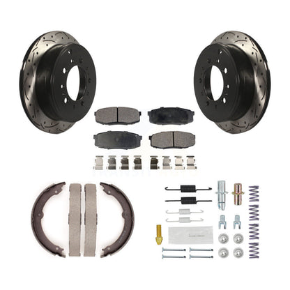 Disque arrière, Rotors percés et fendus, plaquettes en céramique, Kit de quincaillerie pour chaussures de stationnement pour
