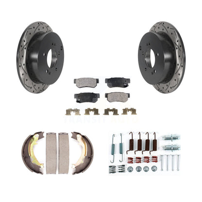 Disque arrière, Rotors percés et fendus, plaquettes en céramique, Kit de quincaillerie pour chaussures de stationnement pour