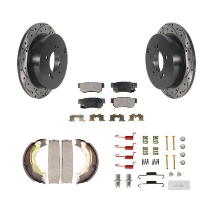 Disque arrière, Rotors percés et fendus, plaquettes en céramique, Kit de quincaillerie pour chaussures de stationnement pour