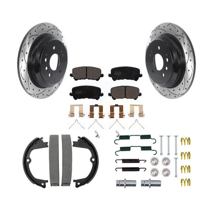 Disque arrière, Rotors percés et fendus, plaquettes en céramique, Kit de quincaillerie pour chaussures de stationnement pour