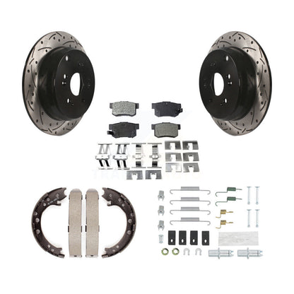 Disque arrière, Rotors percés et fendus, plaquettes en céramique, Kit de quincaillerie pour chaussures de stationnement pour