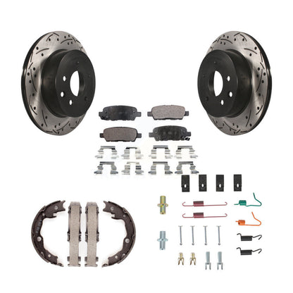 Disque arrière, Rotors percés et fendus, plaquettes en céramique, Kit de quincaillerie pour chaussures de stationnement pour
