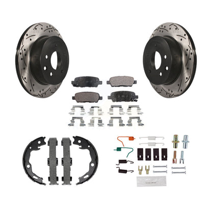 Disque arrière, Rotors percés et fendus, plaquettes en céramique, Kit de quincaillerie pour chaussures de stationnement pour