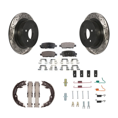 Disque arrière, Rotors percés et fendus, plaquettes en céramique, Kit de quincaillerie pour chaussures de stationnement pour