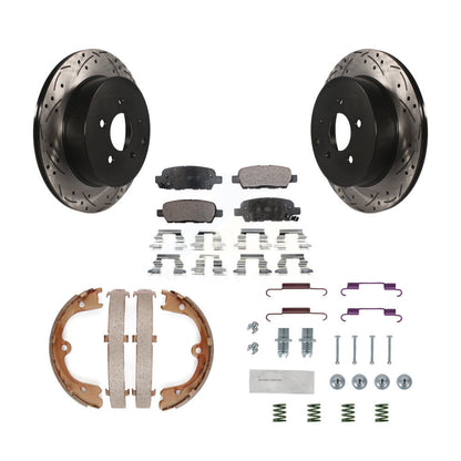 Disque arrière, Rotors percés et fendus, plaquettes en céramique, Kit de quincaillerie pour chaussures de stationnement pour