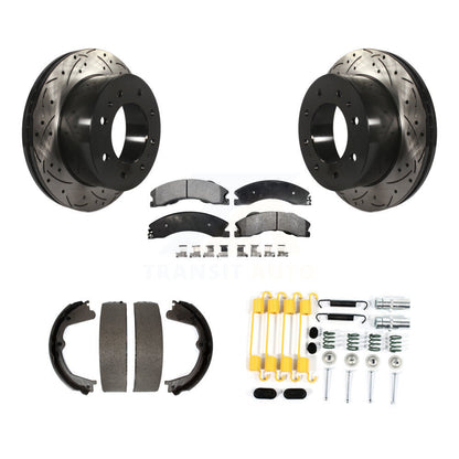 Disque arrière, Rotors percés et fendus, plaquettes en céramique, Kit de quincaillerie pour chaussures de stationnement pour