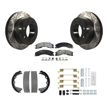 Disque arrière, Rotors percés et fendus, plaquettes en céramique, Kit de quincaillerie pour chaussures de stationnement pour