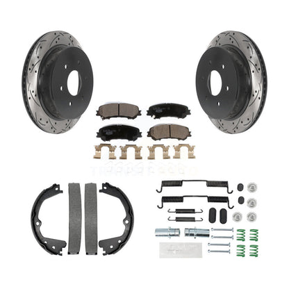 Disque arrière, Rotors percés et fendus, plaquettes en céramique, Kit de quincaillerie pour chaussures de stationnement pour