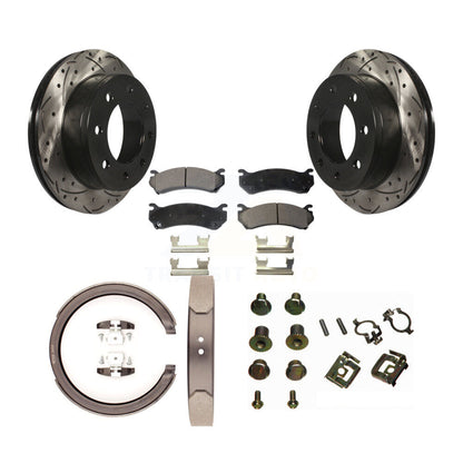 Disque arrière, Rotors percés et fendus, plaquettes en céramique, Kit de quincaillerie pour chaussures de stationnement pour