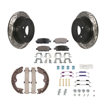 Disque arrière, Rotors percés et fendus, plaquettes en céramique, Kit de quincaillerie pour chaussures de stationnement pour