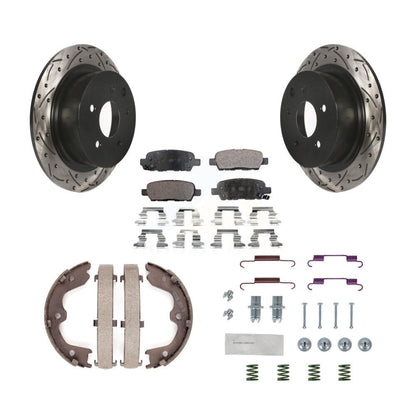 Disque arrière, Rotors percés et fendus, plaquettes en céramique, Kit de quincaillerie pour chaussures de stationnement pour