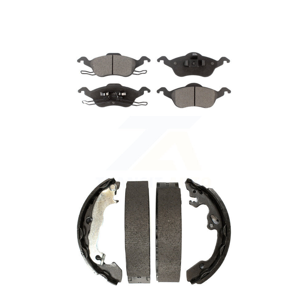 Kit de plaquettes de frein et chaussures de tambour semi-métalliques avant et arrière, pour Ford Focus KFN-10014