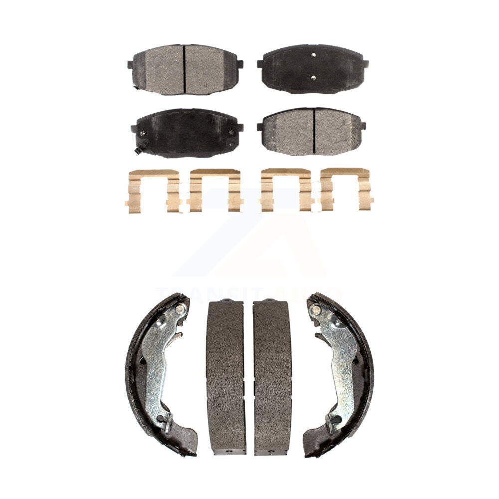 Kit de plaquettes de frein et chaussures de tambour semi-métalliques avant et arrière, pour Hyundai Elantra