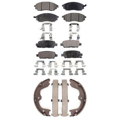 Plaquettes de frein semi-métalliques avant et arrière et Kit de chaussures de stationnement pour INFINITI G37 G35 EX3