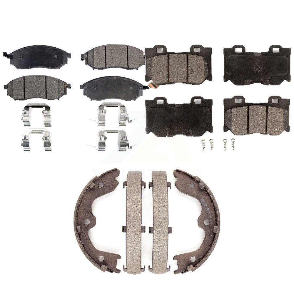Kit de plaquettes de frein et chaussures de stationnement semi-métalliques avant et arrière, pour Nissan 370Z