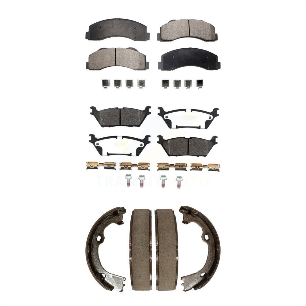 Kit de plaquettes de frein et chaussures de stationnement semi-métalliques avant et arrière, pour Ford F-150