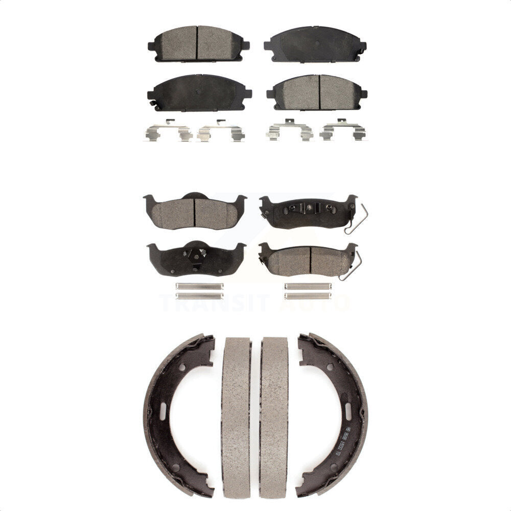 Kit de plaquettes de frein semi-métalliques avant et arrière, chaussures de stationnement pour Nissan Pathfinde 2004